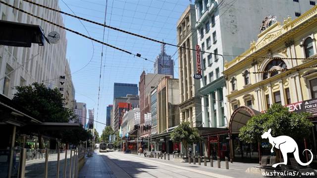 封城期间的<a href='/city/Melbourne/' target='_blank'>墨尔本</a>街头非常安静。(澳洲广播公司图片)