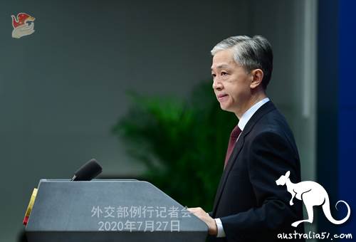中国外交部发言人汪文斌指责澳洲“罔顾事实”。(中国驻澳洲使馆图片)