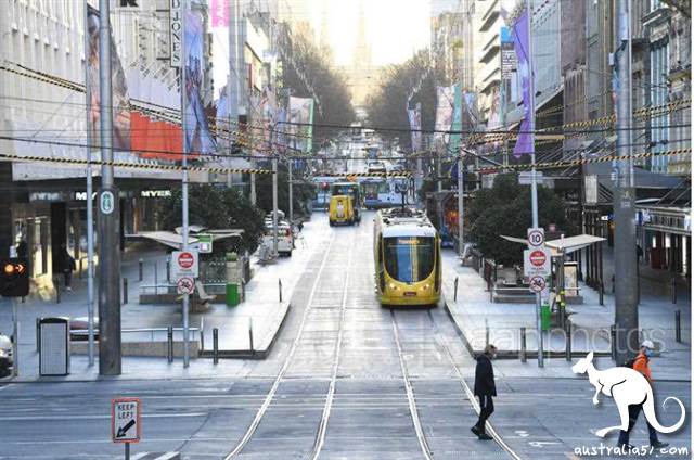 第四阶段防疫关闭使曾繁忙的<a href='/city/Melbourne/' target='_blank'>墨尔本</a>市中心变得空荡