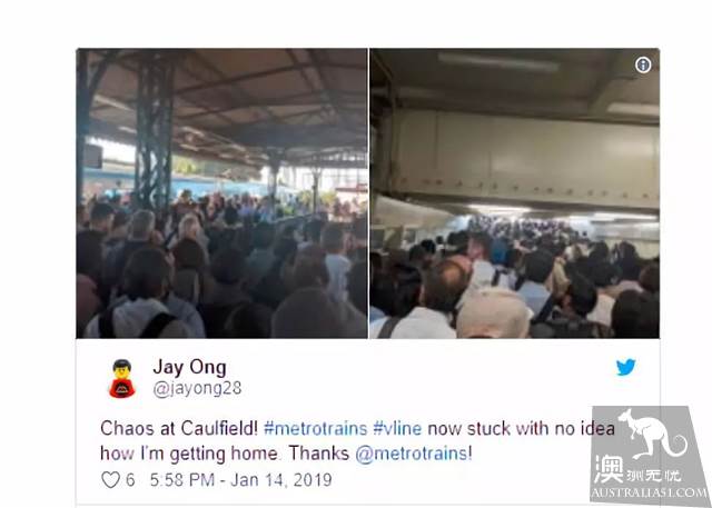 墨尔本莫纳什大学火车线叒坏了，上万人卡了一晚上，愣是没动