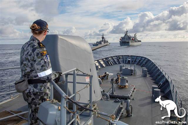澳洲海军本月早些时候在南海地区执行任务。(澳洲国防部图片)