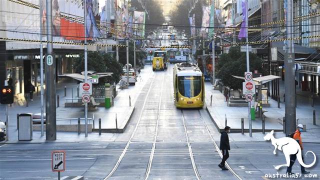 <a href='/city/Melbourne/' target='_blank'>墨尔本</a>市区街头人迹寥寥。(网络图片)