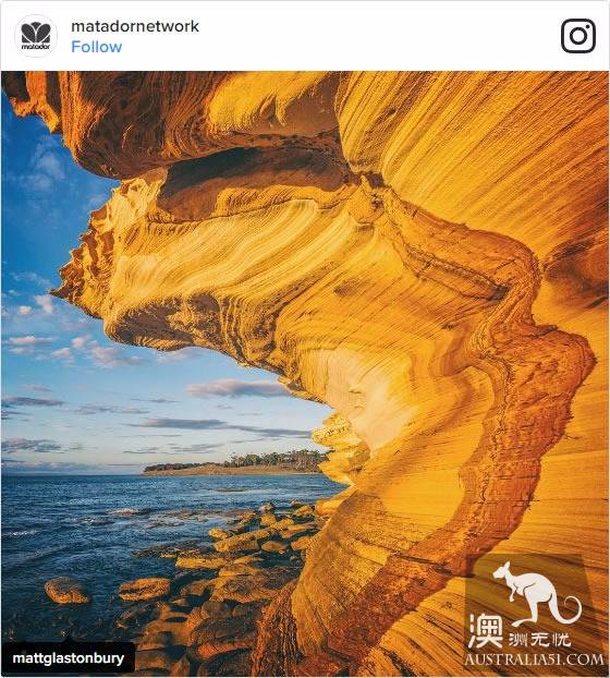 塔州玛丽亚岛(Maria Island)著名的彩色悬崖,犹如大自然的画作