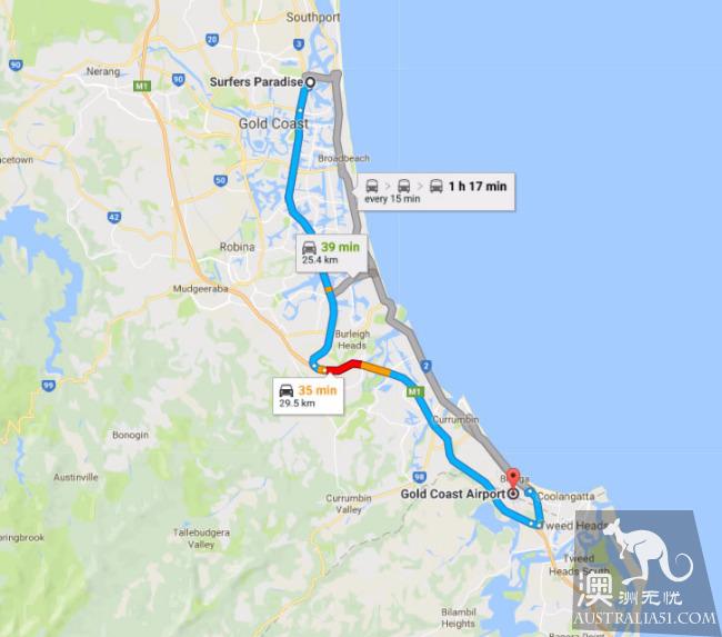 黄金海岸有几个机场?到市区多远?黄金海岸机场穿梭交通全攻略